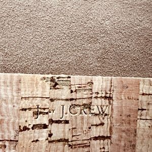 J.Crew gold speckled cork clutch